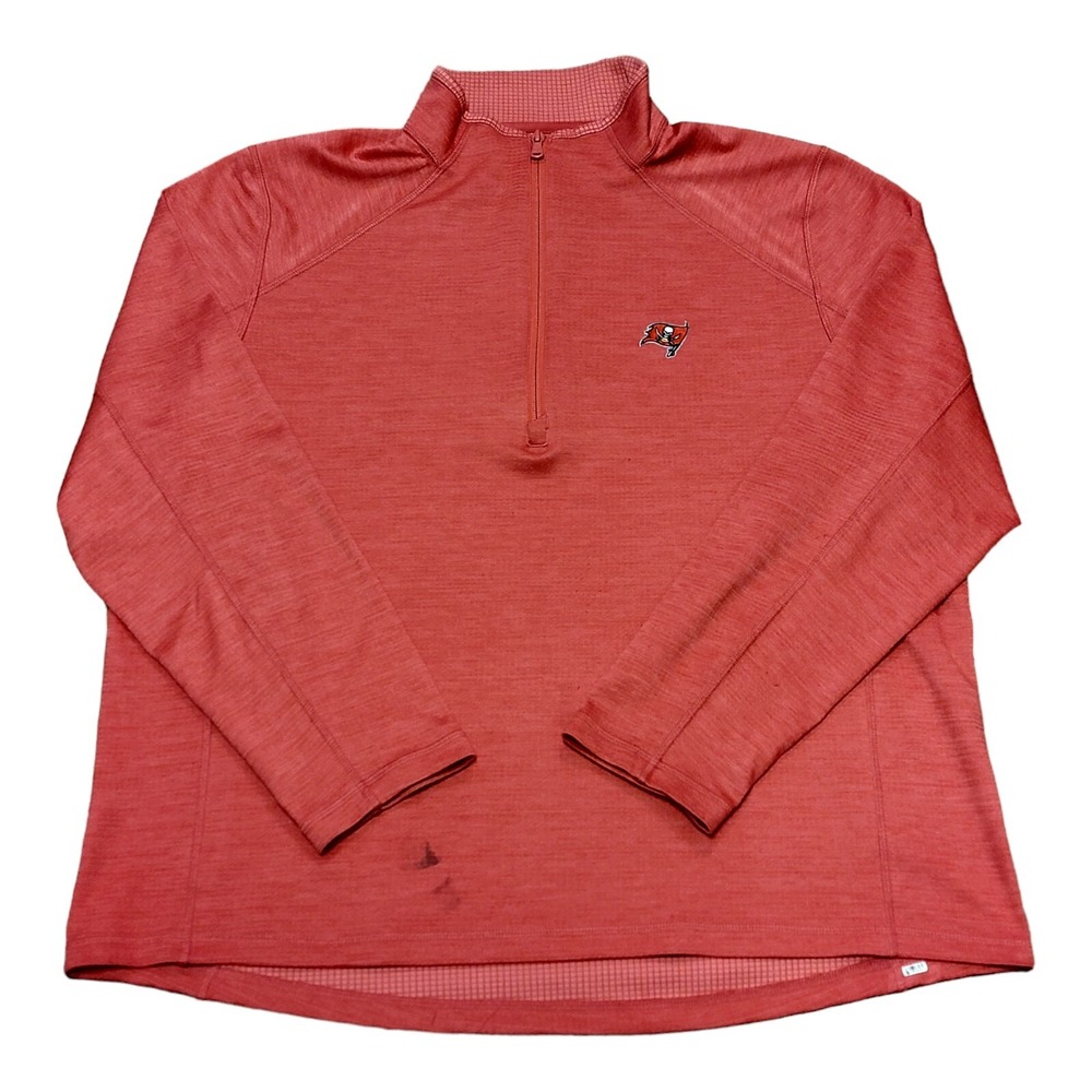 Men's Vineyard Vines Red Tampa Bay Buccaneers Sankaty Space Dye Half-Zip Top XL